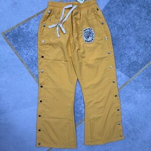 Men's Yellow Snap-Side Jogger Pants with Drawstring